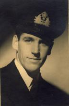 <p>1944 - George Whalley in naval uniform</p>