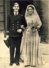 <p>1944, July 25 – George Whalley and Elizabeth Watts marry at Battersea Church, Chelsea, London , on his 29th birthday</p>